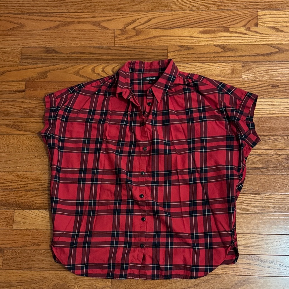 Madewell Red and Black Plaid Shirt